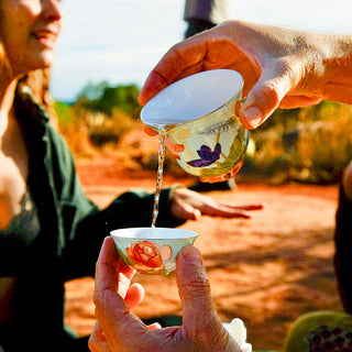 Metamorflotus Fine China Tea Set with Case