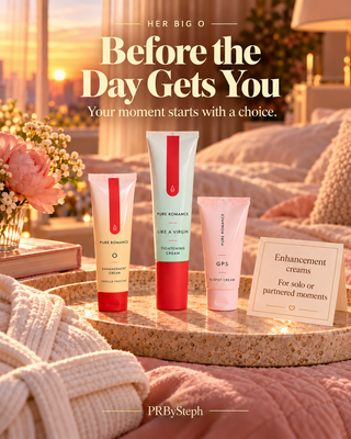 Her Big O Bundle lifestyle image. See the description for exact included products.